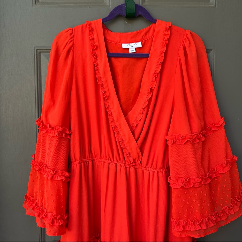 Alexie Orange Ruffle Dress - Picture 5 of 10